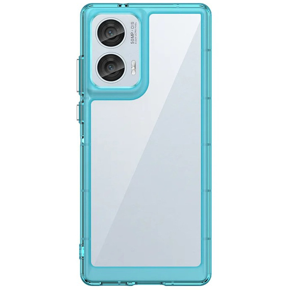 Θήκη για Motorola Edge 50 Fusion 5G, Fusion Hybrid, διαφανής / μπλε