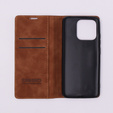 Θήκη για Xiaomi Redmi 12C, ERBORD Vintage, πορτοφόλι με πτερύγιο, καφέ