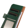 KHAZNEH θήκη RFID για Samsung Galaxy S23 Ultra, Litchi Texture, πράσινη
