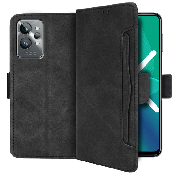 Θήκη με πτερύγιο για Realme GT2 Pro, Card Slot, μαύρη