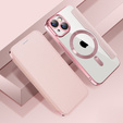 Θήκη με πτερύγιο για iPhone 15, RFID Wallet MagSafe CamShield, ροζ