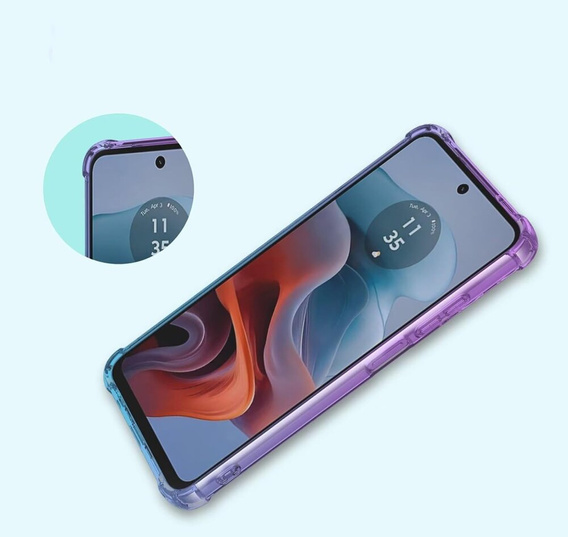 θήκη για το Motorola Edge 50 Fusion 5G, Gradient Dropproof, Μωβ / μπλε