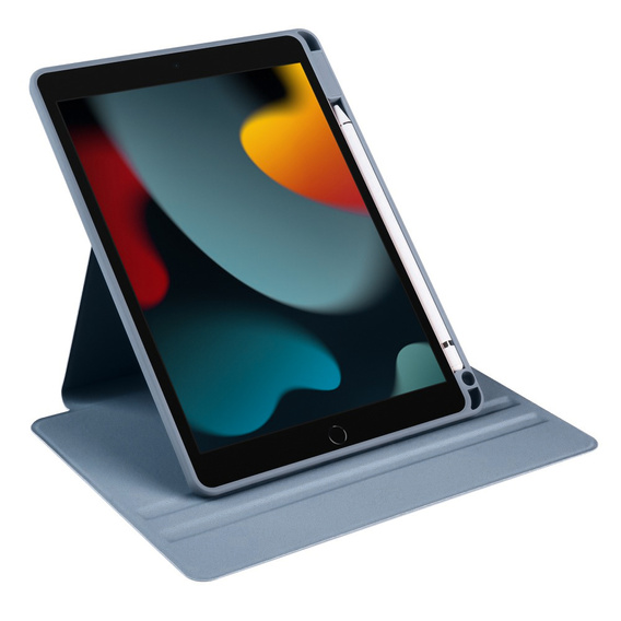Θήκη για iPad 10.2" 2021/2020/2019 (9/8/7 gen.), με υποδοχή γραφίδας, περιστρεφόμενη κατά 360°, μωβ
