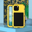 Love Mei Θήκη για iPhone 13 mini, armored with glass, κίτρινη / μαύρη