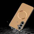 Θήκη για Samsung Galaxy S24 FE, Leather Hybrid MagSafe, χρυσή