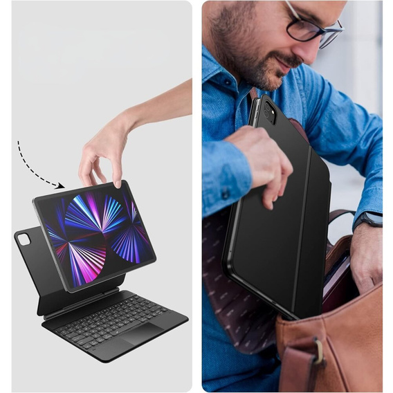 Θήκη πληκτρολογίου Dracool για iPad Air 13" 2024 (6 gen.) / Pro 12.9" 2022/2021/2020 (6/5/4 gen.), μαύρο