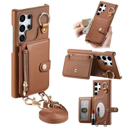 Θήκη για Samsung Galaxy S25 Ultra, GKK Leather, μαύρη