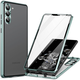 θήκη για το Samsung Galaxy S24, Magnetic Dual Glass, πράσινη