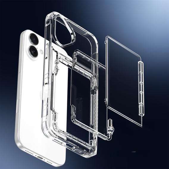 Θήκη για iPhone 16, Card Holder Kickstand, διαφανής