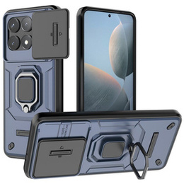 Θήκη για Xiaomi Poco F6 Pro, KickStand Camera Lens, μπλε