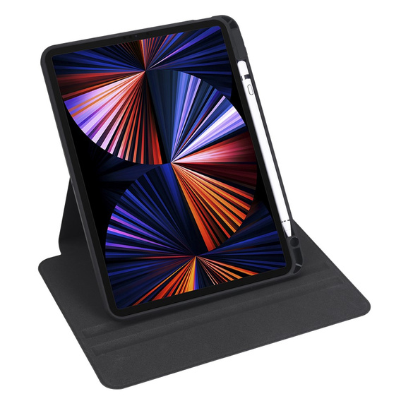 Θήκη για iPad Pro 11" 2022/2021/2020 (4/3/2 gen.), με υποδοχή γραφίδας, περιστρεφόμενη κατά 360°, μαύρη