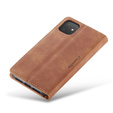 θήκη CASEME για iPhone 11, Leather Wallet Case, καφέ