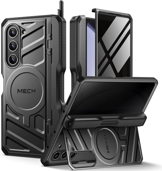 Θήκη για Samsung Galaxy S24 Ultra, Tongate MECH Series με βάση στήριξης, μαύρη