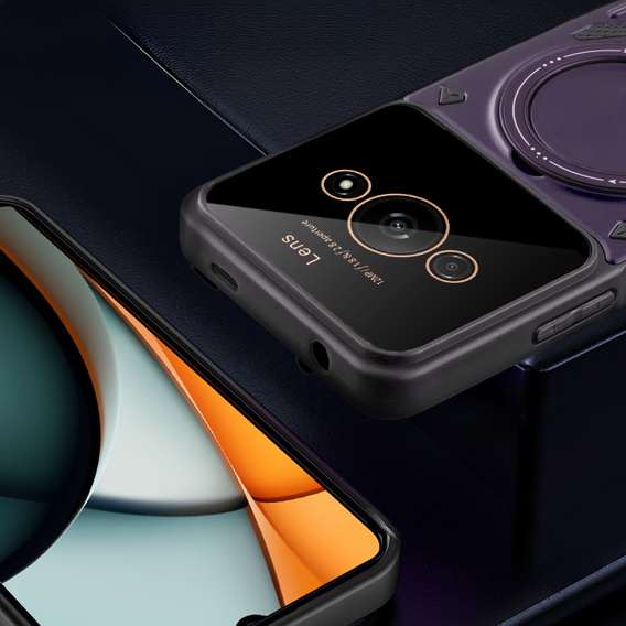 Θωρακισμένη θήκη για Xiaomi Redmi A3, Magnetic Ring, μωβ