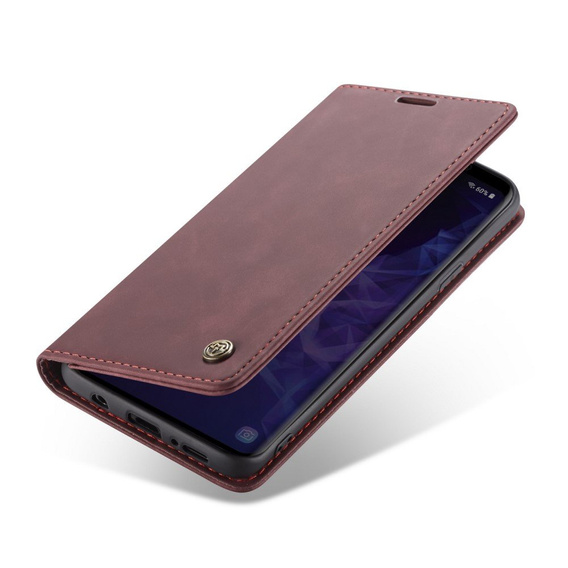 θήκη CASEME για Samsung Galaxy S9 Plus, Leather Wallet Case, μπορντό