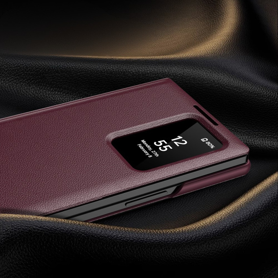 Αναδιπλούμενη θήκη για Samsung Z Fold6 5G, Smart View Wallet, μπορντό