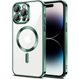 Θήκη για iPhone 14 Pro Max, Electro MagSafe, πράσινη + Γυαλί για την οθόνη
