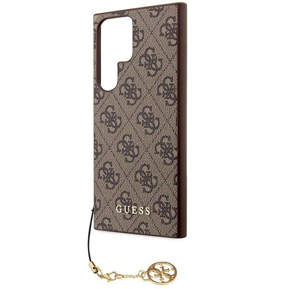 GUESS Θήκη για Samsung Galaxy S24 Ultra, 4G Charms Collection Hardcase, καφέ
