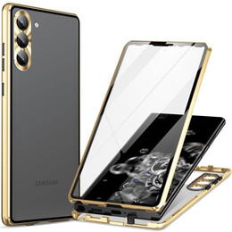 Θήκη για Samsung Galaxy S24, Magnetic Glass, χρυσή