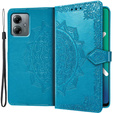 Θήκη με πτερύγιο για Motorola Moto G14, Mandala, μπλε