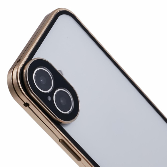 θήκη για το iPhone 16, Magnetic Dual Glass, χρυσή