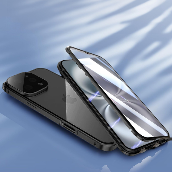 θήκη για το iPhone 16 Pro Max, Magnetic Dual Glass, μαύρη