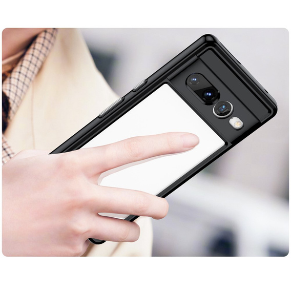 Θήκη για Google Pixel 7 Pro 5G, Fusion Hybrid, με προστασία κάμερας, διαφανής / μαύρη