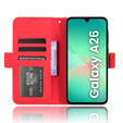 Θήκη με πτερύγιο για Samsung Galaxy A26, Card Slot, κόκκινη