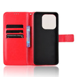 Θήκη με πτερύγιο για Xiaomi Redmi Note 14 4G, Crazy Horse Wallet, κόκκινη