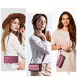 θήκη CASEME για Samsung Galaxy S24 FE, RFID Leather Wallet, με λουράκι ώμου, κόκκινη