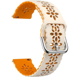 Universal 20mm μαλακό λουράκι σιλικόνης, μπεζ/πορτοκαλί