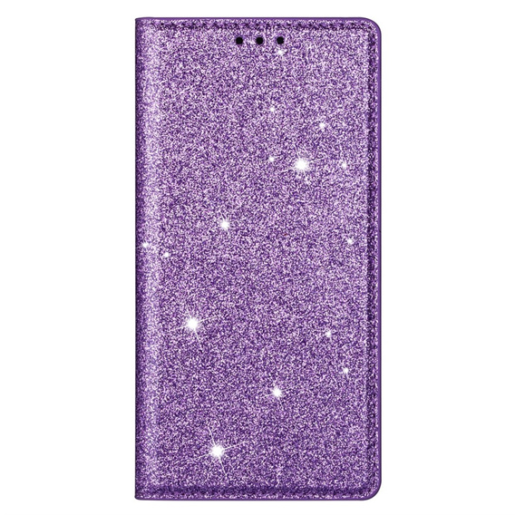 θήκη iPhone 16E, Card Slot Glittery, μωβ