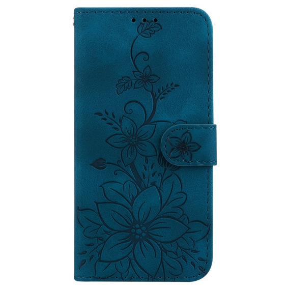 Θήκη με πτερύγιο για Oppo A60, Lily Flower, σκούρο μπλε