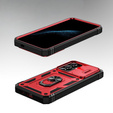 Θήκη για Samsung Galaxy S24+ Plus, CamShield Slide, κόκκινη / μαύρη