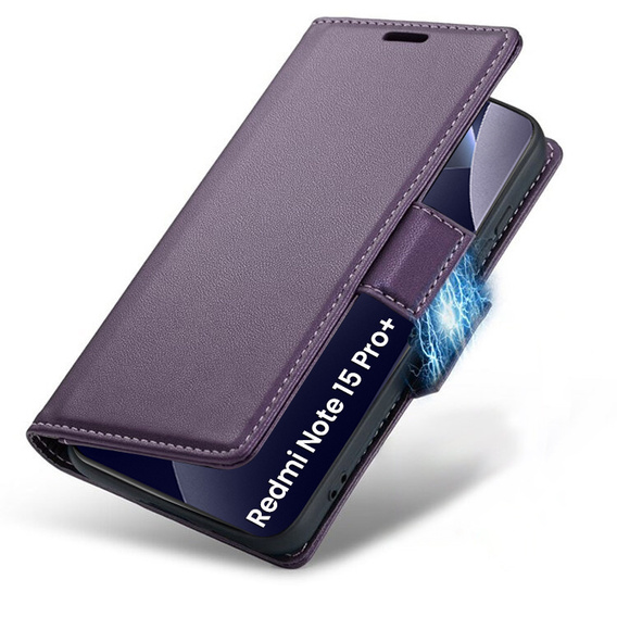 Θήκη με καπάκι ERBORD Glossy Litchi για Xiaomi Redmi Note 15 Pro Plus 5G / Poco M8 Pro 5G