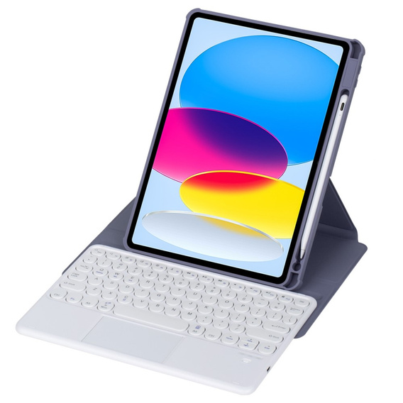 Θήκη πληκτρολογίου για iPad 11" 2025 A16 (11 gen.) / iPad 10.9" 2022 (10 gen.), Rotary 360° Leather, μωβ