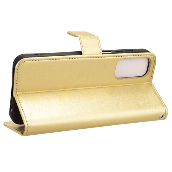 Θήκη με πτερύγιο για Samsung Galaxy M15 5G, Crazy Horse Wallet, χρυσή