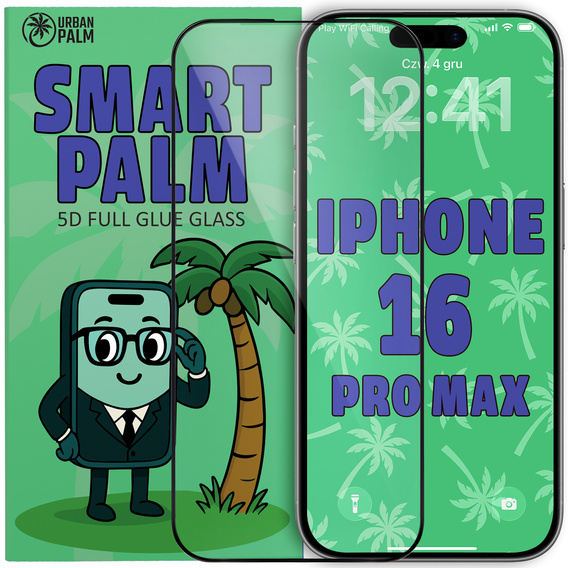5D Full Glue Smart Palm σκληρυμένο γυαλί για iPhone 16 Pro Max