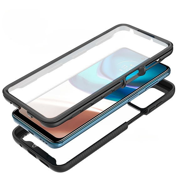 Θήκη για Motorola Moto G42 4G, Shockproof, με μεμβράνη, μαύρη