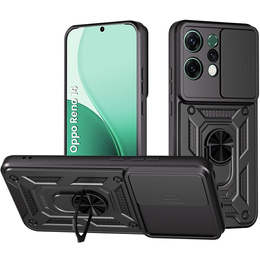 Θωρακισμένη θήκη για Oppo Reno 14, με προστασία κάμερας, με βάση, μαύρο