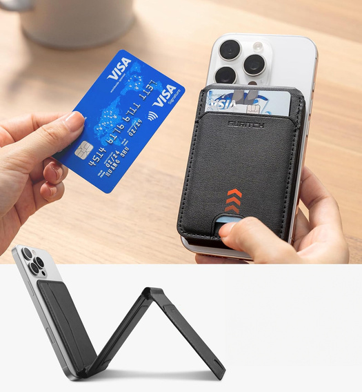 Μαγνητικό πορτοφόλι με τοποθεσία, NFC και βάση για iPhone 16 Pro