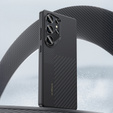 θήκη BENKS Kevlar για Samsung Galaxy S25 Ultra, για MagSafe, Carbon Fiber, μαύρη
