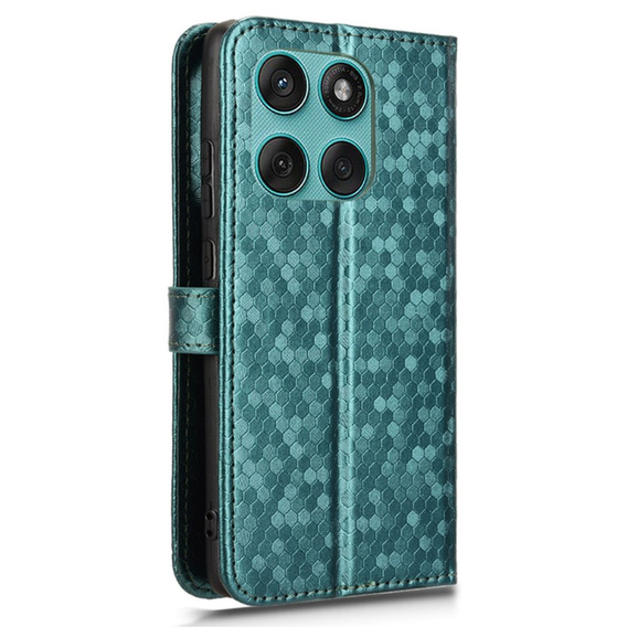 θήκη πτερύγιο για Motorola Edge 60 / 60 Fusion, Wallet Rhombus, πράσινη