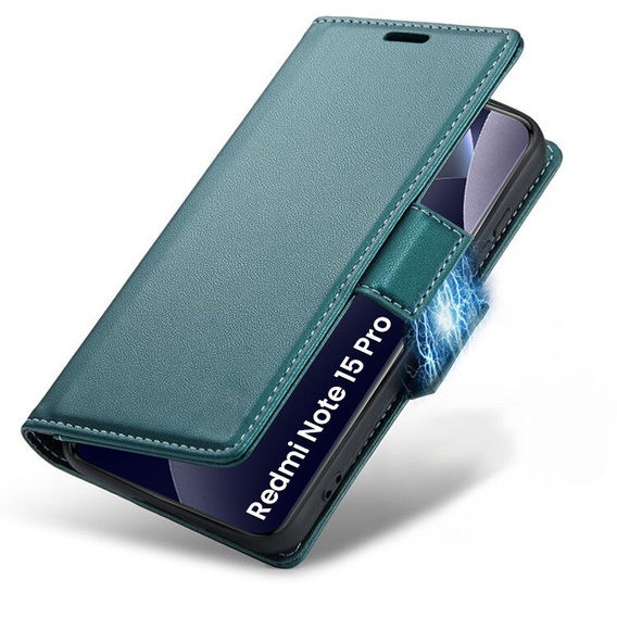 Θήκη με καπάκι ERBORD Glossy Litchi για Xiaomi Redmi Note 15 Pro 4G