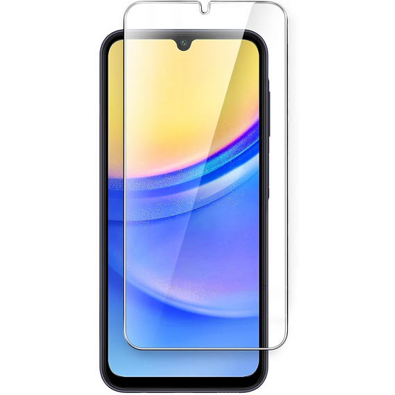 Θήκη για Samsung Galaxy A15, σιλικόνη Lite, μαύρη + γυαλί 9H