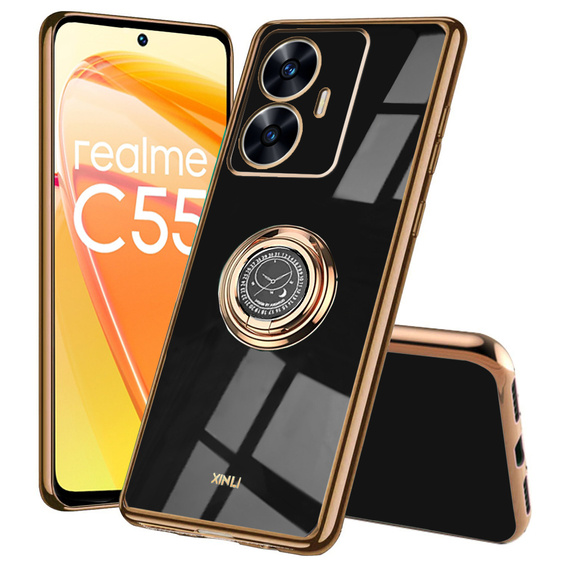 Θήκη για Realme C55, Electro Ring, μαύρη