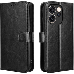Θήκη με πτυσσόμενο καπάκι Crazy Horse Wallet για Oppo Reno 15 FS, μαύρη