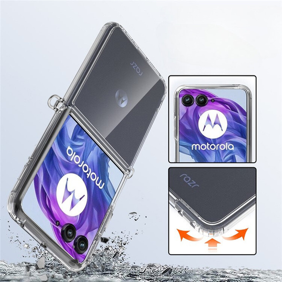 Θήκη για Motorola Razr 50 Ultra, Fusion Hybrid, διαφανής