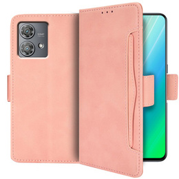 Θήκη με πτερύγιο για Motorola Edge 40 Neo, Card Slot, ροζ