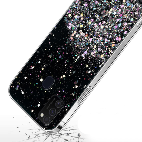 Θήκη για Samsung Galaxy M21, Glittery, μαύρη